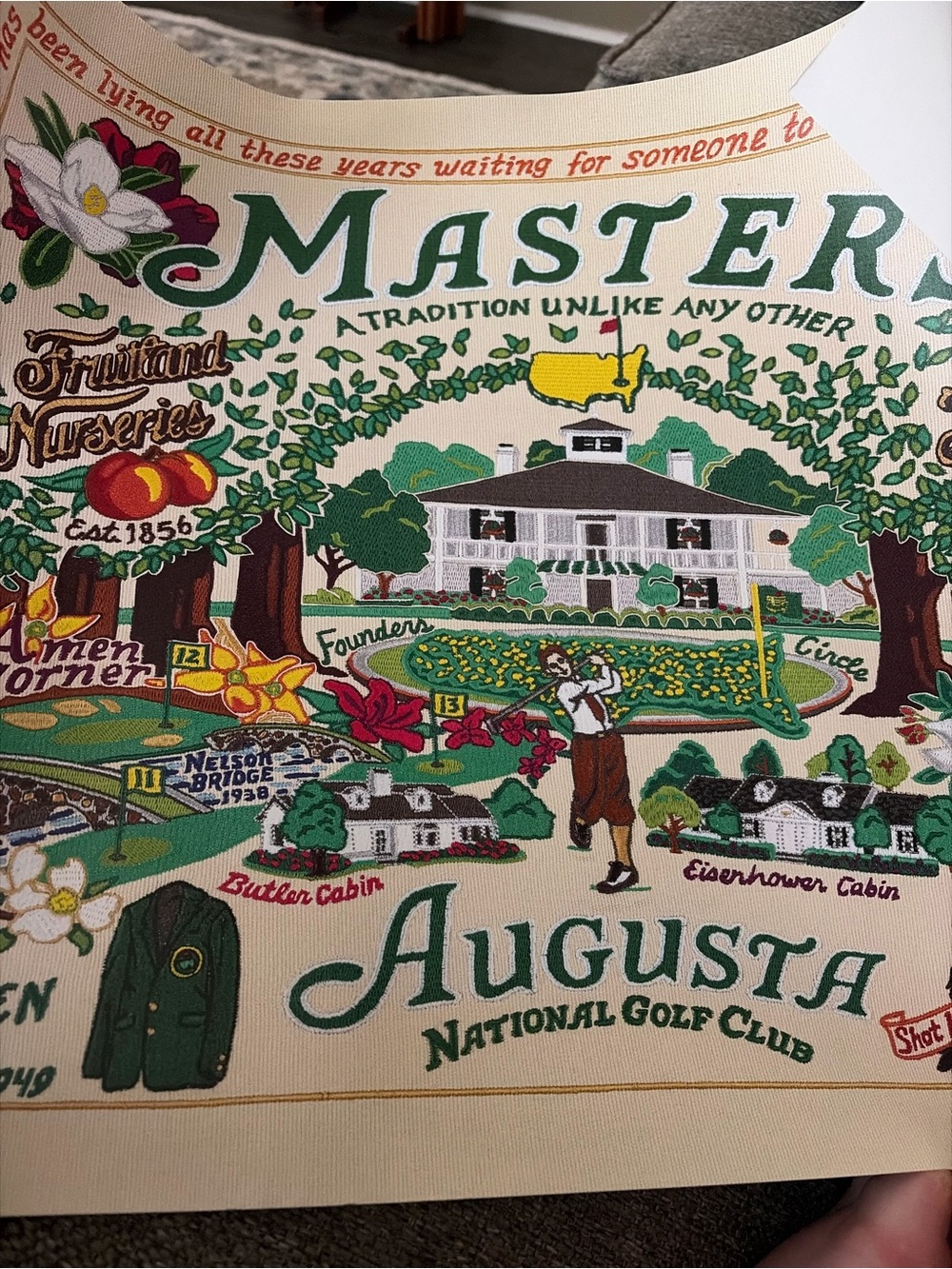 Masters Home Art Poster in Green, Yellow, Red and White by Masters
